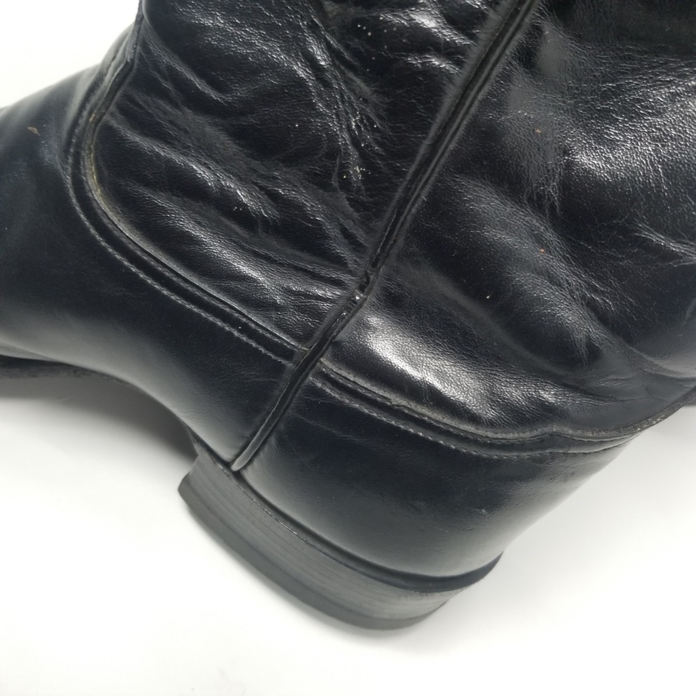 Tony Lama Black Leather Western Roper BOOTS Mens Style 2801 Sz 9 EE WIDE - Picture 14 of 16